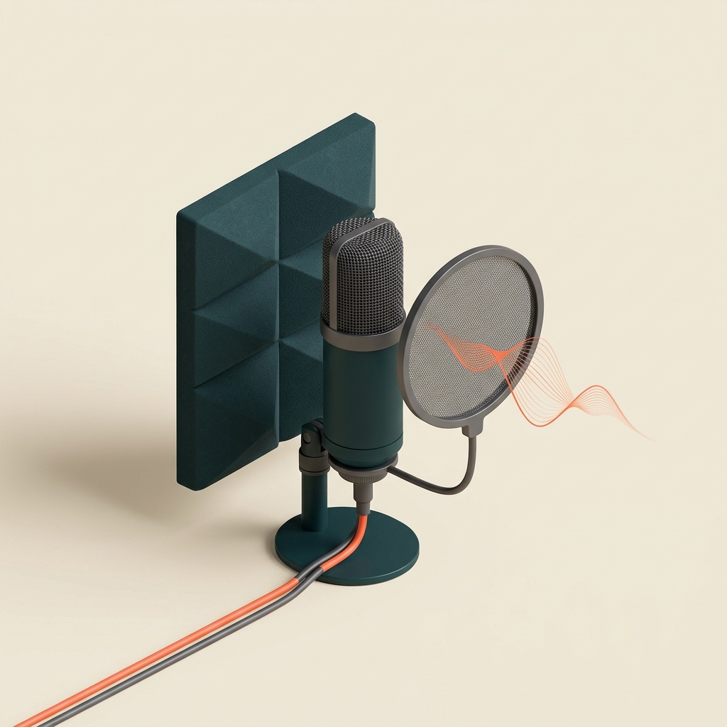 Studiomikrofon mit Popschutz für Voice-over und Sprachaufnahmen